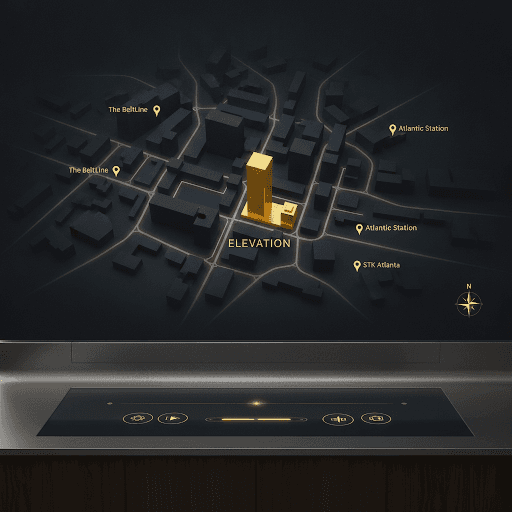 Elevation West Midtown Map